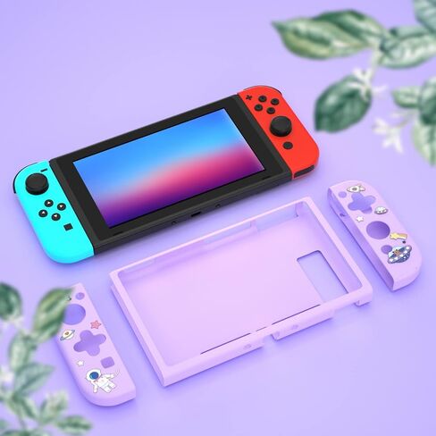 حافظة ECHZOVE Switch اللامعة، حافظة لطيفة مع واقي شاشة من الزجاج المقسى وأغطية قبضة الإبهام - صاروخ in Saudi Arabia