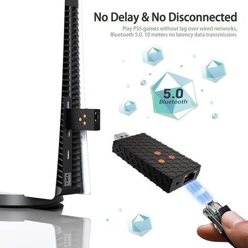 محول ألعاب TERIOS متوافق مع PS5/PS4/Xbox Series X/S/One S/Elite1/2 /Switch Pro Controller على وحدة تحكم PS5، مناسب لجميع ألعاب PS5، مع صوت ستيريو، مجموعة زر واحدة، وظيفة الحسية الجسدية in Kuwait