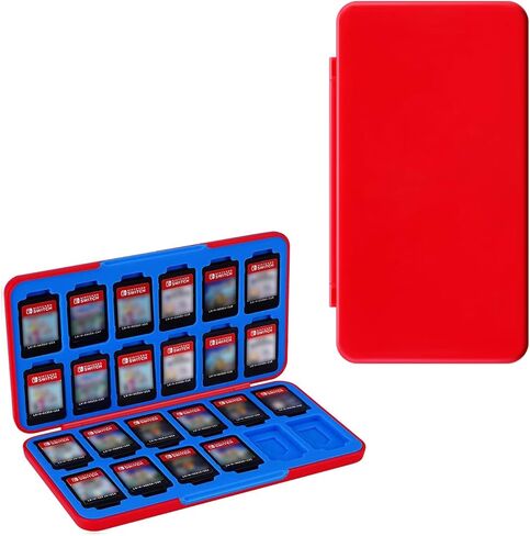حافظة بطاقة ألعاب سويتش مكونة من 24 فتحة متوافقة مع ألعاب سويتش وبطاقات SD، منظم حامل الألعاب مناسب لبطاقات ألعاب سويتش ولايت وOLED، أسود in Kuwait
