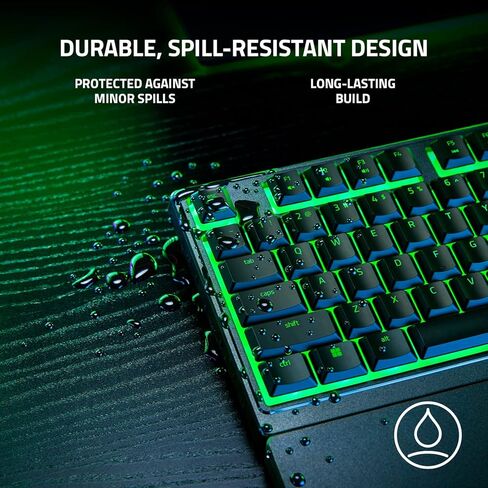 لوحة مفاتيح الألعاب Razer Ornata V3 X: مفاتيح منخفضة المستوى - مفاتيح غشائية صامتة - مقاومة للانسكاب - إضاءة Chroma RGB - مسند معصم مريح - أسود كلاسيكي (متجدد) in Kuwait