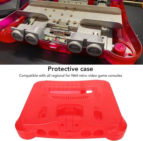 Protective Case for N64, Carrying Storage Case for N64, Translucent Retro Video Game Console Case Replacement Game Console Protective Shell for N64 Game Console in Saudi Arabia