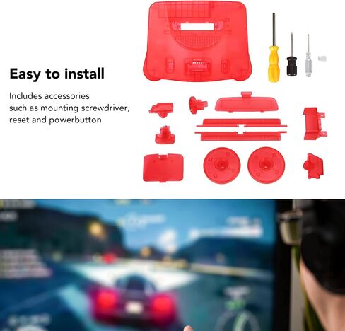 Protective Case for N64, Carrying Storage Case for N64, Translucent Retro Video Game Console Case Replacement Game Console Protective Shell for N64 Game Console in Saudi Arabia