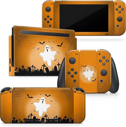 تصميم TACKY DESIGN Halloween Skin متوافق مع Nintendo Switch، وGhost Switch Skin، وملصق الفينيل 3M، وغطاء ملتف كامل in Saudi Arabia