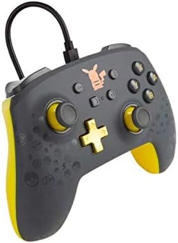 PowerA - وحدة تحكم سلكية محسنة لجهاز Nintendo Switch - Pokémon: Pikachu Gray in Kuwait