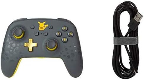 PowerA - وحدة تحكم سلكية محسنة لجهاز Nintendo Switch - Pokémon: Pikachu Gray in Kuwait