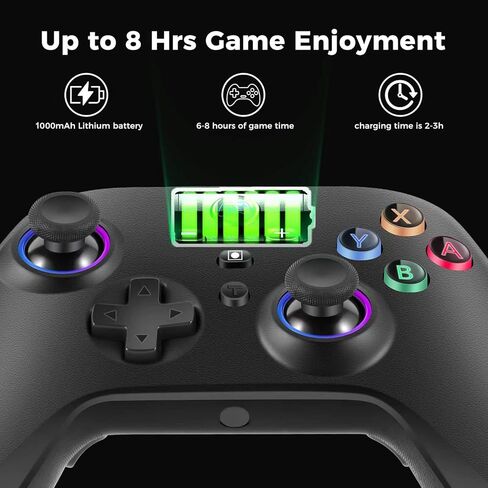 استبدال وحدة التحكم اللاسلكية GLOWANT لجهاز تحكم Nintendo Switch، عصا التحكم اللاسلكية Pro Gamepad مع اهتزاز مزدوج وبطارية مدمجة قابلة لإعادة الشحن بقدرة 1000 مللي أمبير في الساعة متوافقة مع وحدة تحكم Switch in Kuwait