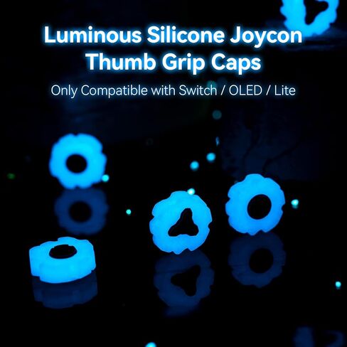 أغطية قبضة الإبهام من WISHAVEN Joycon لجهاز Nintendo Switch، غطاء عصا التحكم الناعم من السيليكون المضيء متوافق مع وحدة تحكم Nintendo Switch/OLED/Lite، 4 قطع - Zelda Lost Ruins in Kuwait