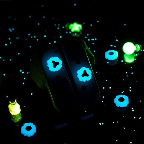 أغطية قبضة الإبهام من WISHAVEN Joycon لجهاز Nintendo Switch، غطاء عصا التحكم الناعم من السيليكون المضيء متوافق مع وحدة تحكم Nintendo Switch/OLED/Lite، 4 قطع - Zelda Lost Ruins in Kuwait