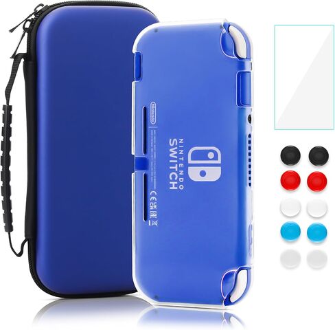 حافظة RHOTALL Switch لجهاز Nintendo Switch Lite، حقيبة حمل محمولة للسفر بلون خالص، مجموعة ملحقات 4 في 1 مع حقيبة حمل، غطاء واقي شفاف، واقي شاشة، أغطية قبضة الإبهام (أصفر) in Kuwait