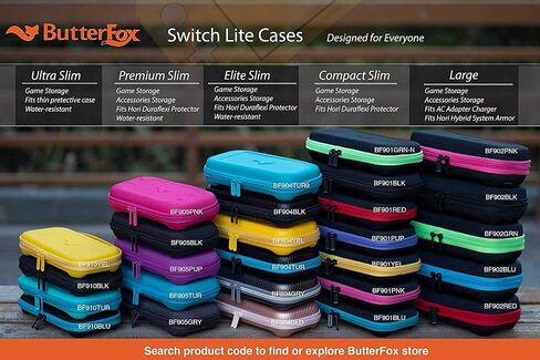 ButterFox Extra Large Carrying Case for Nintendo Switch Lite, Fits Charger, Compatible with JETech Protective Case and Most Grips, Game and Accessories Storage (BLACK) in Kuwait