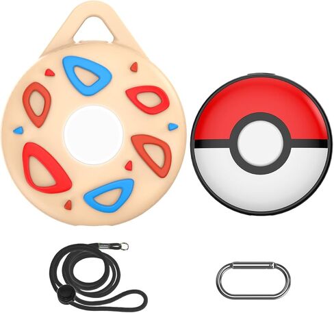 حافظة Alquar متوافقة مع Pokemon Go Plus + Case، حافظة واقية مضادة للخدش مصنوعة من السيليكون الكرتوني اللطيفة مضادة للخدش لـ Pokemon Go Plus مع 2 سلسلة مفاتيح و2 حبل - أصفر فاتح in Kuwait