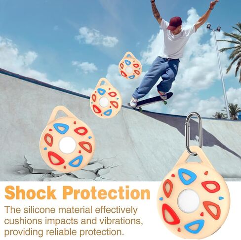 حافظة Alquar متوافقة مع Pokemon Go Plus + Case، حافظة واقية مضادة للخدش مصنوعة من السيليكون الكرتوني اللطيفة مضادة للخدش لـ Pokemon Go Plus مع 2 سلسلة مفاتيح و2 حبل - أصفر فاتح in Kuwait