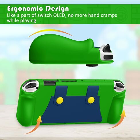 KENOBEE Silicone Case Compatible with Nintendo Switch OLED Model 2021, Soft Lightweight Ergonomic Grip Protective Cover with Shock-Absorption & Anti-Scratch Design for Switch OLED 7.0", Green in Kuwait