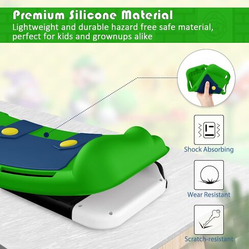 KENOBEE Silicone Case Compatible with Nintendo Switch OLED Model 2021, Soft Lightweight Ergonomic Grip Protective Cover with Shock-Absorption & Anti-Scratch Design for Switch OLED 7.0", Green in Kuwait