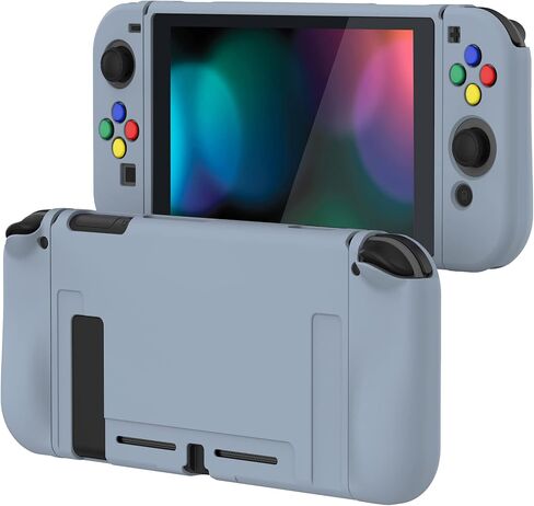 حافظة واقية سوداء من PlayVital لجهاز Nintendo Switch، غطاء حماية نحيف ناعم من مادة TPU لوحدة تحكم Nintendo Switch Joycon مع أغطية أزرار ملونة ABXY in Kuwait