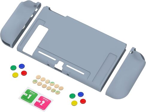 حافظة واقية سوداء من PlayVital لجهاز Nintendo Switch، غطاء حماية نحيف ناعم من مادة TPU لوحدة تحكم Nintendo Switch Joycon مع أغطية أزرار ملونة ABXY in Kuwait