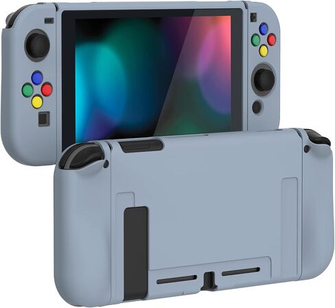 حافظة واقية سوداء من PlayVital لجهاز Nintendo Switch، غطاء حماية نحيف ناعم من مادة TPU لوحدة تحكم Nintendo Switch Joycon مع أغطية أزرار ملونة ABXY in Kuwait