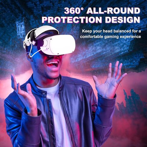 حزام الرأس AMLINK MQ2 Pro مع بطارية 5300 مللي أمبير في الساعة لـ Oculus/Meta Quest 2، حزام النخبة قابل لإعادة الشحن وقابل للتعديل لـ Quest 2 ملحقات بديلة لتعزيز الدعم والراحة in Kuwait