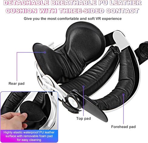 حزام الرأس AMLINK MQ2 Pro مع بطارية 5300 مللي أمبير في الساعة لـ Oculus/Meta Quest 2، حزام النخبة قابل لإعادة الشحن وقابل للتعديل لـ Quest 2 ملحقات بديلة لتعزيز الدعم والراحة in Kuwait