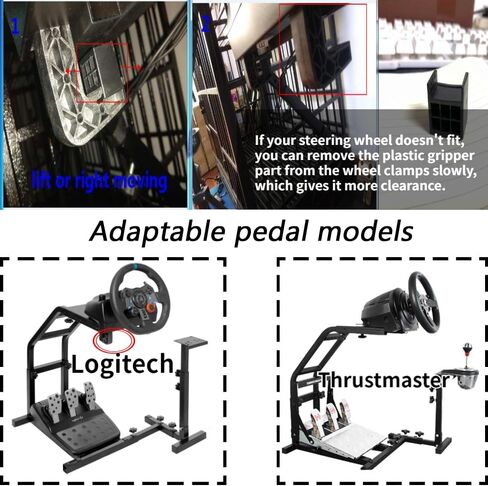 ارتفاع حامل عجلة قيادة Gazzyt Racing قابل للتعديل مناسب لـ Logitech G27 G29 G920، PXV V9، Thrustmaster T248 T300، دواسة عجلة تثبيت محاكي السباق ومحول الحركة غير متضمنين in Kuwait