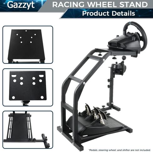 ارتفاع حامل عجلة قيادة Gazzyt Racing قابل للتعديل مناسب لـ Logitech G27 G29 G920، PXV V9، Thrustmaster T248 T300، دواسة عجلة تثبيت محاكي السباق ومحول الحركة غير متضمنين in Kuwait