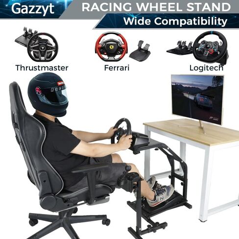 ارتفاع حامل عجلة قيادة Gazzyt Racing قابل للتعديل مناسب لـ Logitech G27 G29 G920، PXV V9، Thrustmaster T248 T300، دواسة عجلة تثبيت محاكي السباق ومحول الحركة غير متضمنين in Kuwait