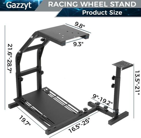 ارتفاع حامل عجلة قيادة Gazzyt Racing قابل للتعديل مناسب لـ Logitech G27 G29 G920، PXV V9، Thrustmaster T248 T300، دواسة عجلة تثبيت محاكي السباق ومحول الحركة غير متضمنين in Kuwait