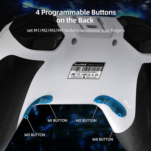 وحدة تحكم ألعاب بلوتوث EasySMX للتبديل / الكمبيوتر الشخصي / iPhone / Android، وحدات تحكم Switch Pro مع مشبك هاتف، لوحة ألعاب لاسلكية عن بعد مع ضوء LED / قابلة للبرمجة / التحكم في الحركة / الاهتزاز / توربو / الاستيقاظ in Kuwait
