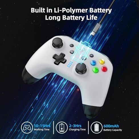 وحدة تحكم ألعاب بلوتوث EasySMX للتبديل / الكمبيوتر الشخصي / iPhone / Android، وحدات تحكم Switch Pro مع مشبك هاتف، لوحة ألعاب لاسلكية عن بعد مع ضوء LED / قابلة للبرمجة / التحكم في الحركة / الاهتزاز / توربو / الاستيقاظ in Kuwait
