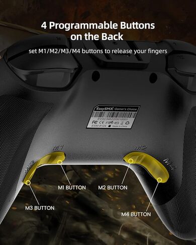 وحدة تحكم ألعاب بلوتوث EasySMX للتبديل / الكمبيوتر الشخصي / iPhone / Android، وحدات تحكم Switch Pro مع مشبك هاتف، لوحة ألعاب لاسلكية عن بعد مع ضوء LED / قابلة للبرمجة / التحكم في الحركة / الاهتزاز / توربو / الاستيقاظ in Kuwait