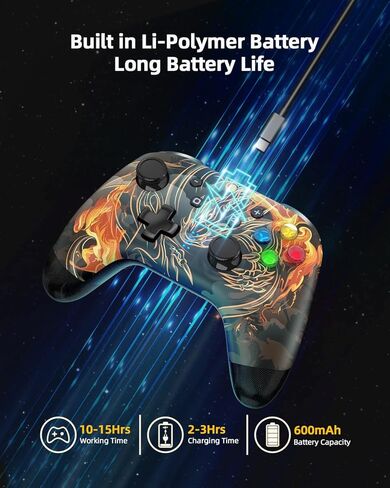وحدة تحكم ألعاب بلوتوث EasySMX للتبديل / الكمبيوتر الشخصي / iPhone / Android، وحدات تحكم Switch Pro مع مشبك هاتف، لوحة ألعاب لاسلكية عن بعد مع ضوء LED / قابلة للبرمجة / التحكم في الحركة / الاهتزاز / توربو / الاستيقاظ in Kuwait
