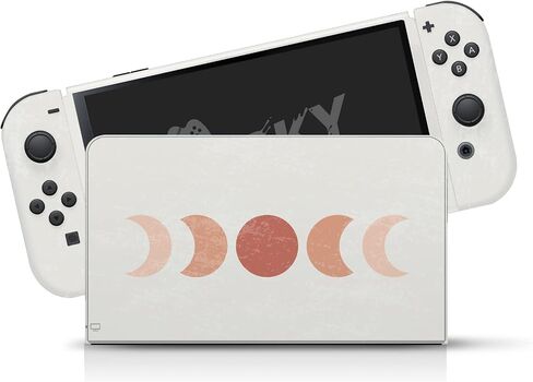 Tacky Design Moon Skin Compatible with Nintendo Switch OLED Skin - Vinyl 3M Nintendo Switch OLED Stickers Set - Cute Switch OLED Skin for Console, Dock, Joy Con Wrap - Decal Full Wrap in Saudi Arabia