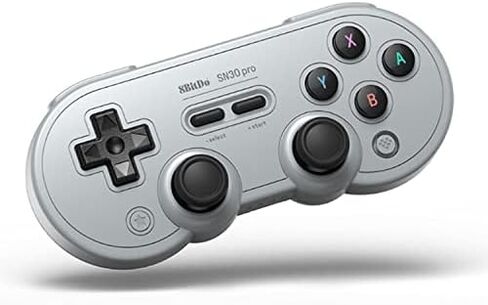 لوحة ألعاب Nargos 8BitDo SN30 Pro اللاسلكية بتقنية البلوتوث لأجهزة Nintendo Switch والكمبيوتر الشخصي وMacOS وAndroid وSteam وRaspberry Pi مع عصا تحكم كلاسيكية مزدوجة (إصدار رمادي) in Kuwait