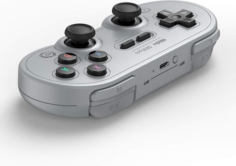لوحة ألعاب Nargos 8BitDo SN30 Pro اللاسلكية بتقنية البلوتوث لأجهزة Nintendo Switch والكمبيوتر الشخصي وMacOS وAndroid وSteam وRaspberry Pi مع عصا تحكم كلاسيكية مزدوجة (إصدار رمادي) in Kuwait