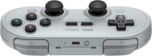 لوحة ألعاب Nargos 8BitDo SN30 Pro اللاسلكية بتقنية البلوتوث لأجهزة Nintendo Switch والكمبيوتر الشخصي وMacOS وAndroid وSteam وRaspberry Pi مع عصا تحكم كلاسيكية مزدوجة (إصدار رمادي) in Kuwait