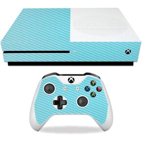 MIGHTY SKINS Carbon Fiber Skin for Microsoft Xbox One S - Teal | Protective, Durable Textured Carbon Fiber Finish | Easy to Apply, Remove, and Change Styles | Made in The USA in Kuwait
