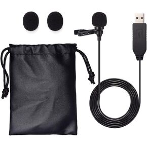 ميكروفون PChero USB Lavalier Lapel، مشبك USB للكمبيوتر، ميكروفون للتوصيل والتشغيل للكمبيوتر الشخصي، Mac، الكمبيوتر المحمول، YouTube، Skype، Tiktok، التسجيل، البث الصوتي، الألعاب in Kuwait