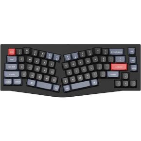 Keychron Q8 Alice 65% حشية تخطيط لوحة مفاتيح ميكانيكية مخصصة قابلة للتبديل السريع، QMK قابلة للبرمجة، لوحة مفاتيح مريحة من الألومنيوم السلكية بإضاءة خلفية RGB من النوع C لنظام التشغيل Mac Windows، Gateron G Pro Brown Switch in Kuwait