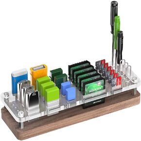 25 Slot Wooden Memory Card Case Box and USB Drive Stand - SD Card Holder, Micro SD Case, Mobile Card Taking Needle - FSNH01M in Saudi Arabia