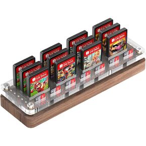 Switch Game Storage Wooden Case for 16 Nintendo Switch Games Card, Switch Game Card Holder, Switch Storage Box. TF Card Case(16*Switch Card Slots)-01M-S