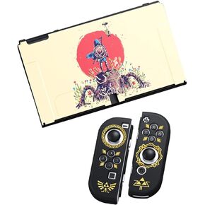 PERFECTSIGHT Glitter Protective Case for Nintendo Switch OLED Kirby Fans, Cute Bling Clear Soft TPU Slim Cover, Dockable Case for NS Console and Joy-Con Controller - Shock-Absorption Anti-Scratch