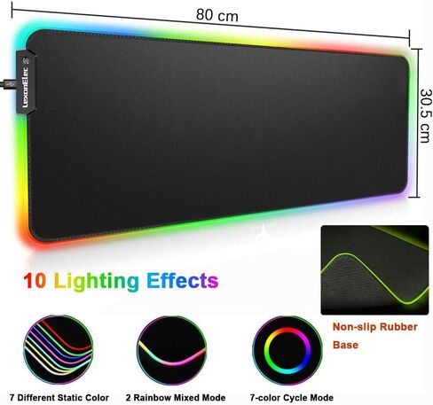 Wireless Gaming Keyboard and Mouse Combo,3 in 1 Rainbow LED Rechargeable Keyboard Mouse with 3800mAh Battery Metal Panel,10 Colors RGB Gaming Mouse Pad (32.5x12x0.15 inch),7 Colors Mute Gaming Mouse in Saudi Arabia