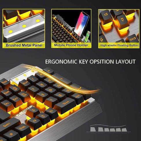 Wireless Gaming Keyboard and Mouse Combo,3 in 1 Rainbow LED Rechargeable Keyboard Mouse with 3800mAh Battery Metal Panel,10 Colors RGB Gaming Mouse Pad (32.5x12x0.15 inch),7 Colors Mute Gaming Mouse in Saudi Arabia