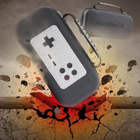 حقيبة حمل AcceSolie لجهاز Nintendo Switch/Switch OLED، 2 في 1 متعددة الوظائف، حامل مثبت على مسند رأس السيارة، حقيبة حمل محمولة واقية صلبة للسفر، 10 فتحات لبطاقات الألعاب، أسود in Kuwait