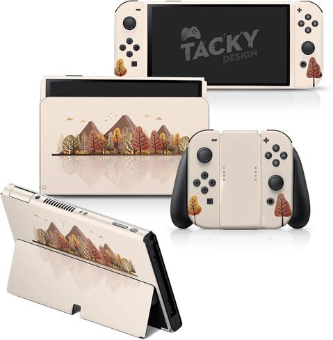 Tacky Design Mountain Skin Compatible with Nintendo Switch OLED Skin - Vinyl 3M Nintendo Switch OLED Stickers Set - Switch OLED Skin for Console, Dock, Joy Con Wrap - Decal Full Wrap in Saudi Arabia