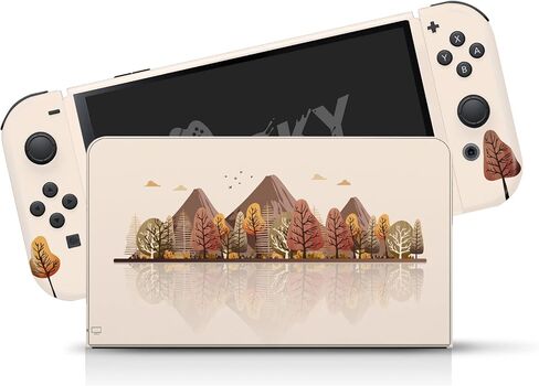 Tacky Design Mountain Skin Compatible with Nintendo Switch OLED Skin - Vinyl 3M Nintendo Switch OLED Stickers Set - Switch OLED Skin for Console, Dock, Joy Con Wrap - Decal Full Wrap in Saudi Arabia