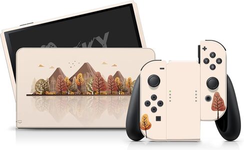 Tacky Design Mountain Skin Compatible with Nintendo Switch OLED Skin - Vinyl 3M Nintendo Switch OLED Stickers Set - Switch OLED Skin for Console, Dock, Joy Con Wrap - Decal Full Wrap in Saudi Arabia