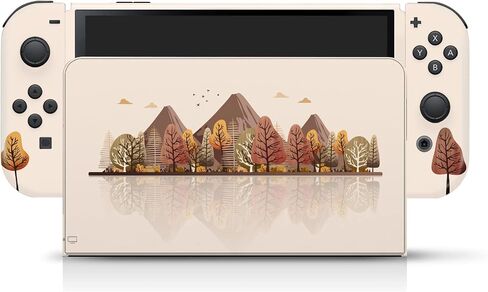 Tacky Design Mountain Skin Compatible with Nintendo Switch OLED Skin - Vinyl 3M Nintendo Switch OLED Stickers Set - Switch OLED Skin for Console, Dock, Joy Con Wrap - Decal Full Wrap in Saudi Arabia
