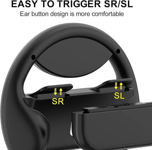 عجلة القيادة مومين سويتش لوحدة تحكم جويكون سويتش، مقبض عجلات السباق ملحقات الاستخدام العائلي لماريو كارت 8 ديلوكس 2 حزمة (أسود) in Kuwait