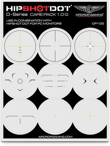 HipShotDot D-Series Care Pack - Reusable Transparent Aim Sight Assist TV Decals - Gaming Television or Monitor Decal for FPS Video Games Compatible with PC, Xbox & PlayStation (1.0 Red) in Saudi Arabia
